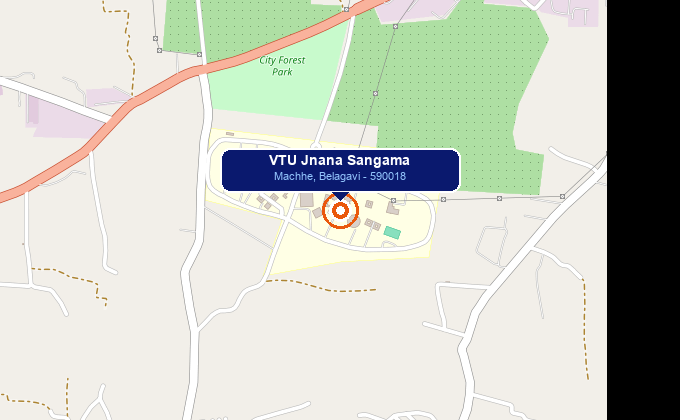 Static Map of VTU Jnana Sangama Campus, Belagavi